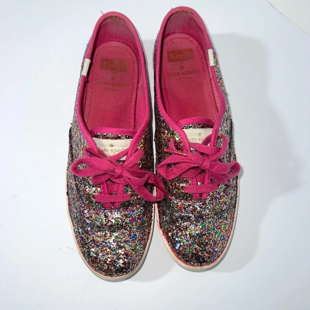 Kate Spade New York Champion Magenta Glitter Sneakers Keds sz 7‎